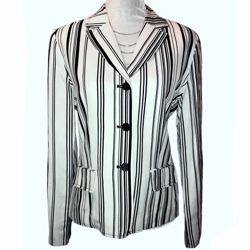 NWT Larry Levine Lined Linen Blend Blazer Jacket - Picture 6 of 13